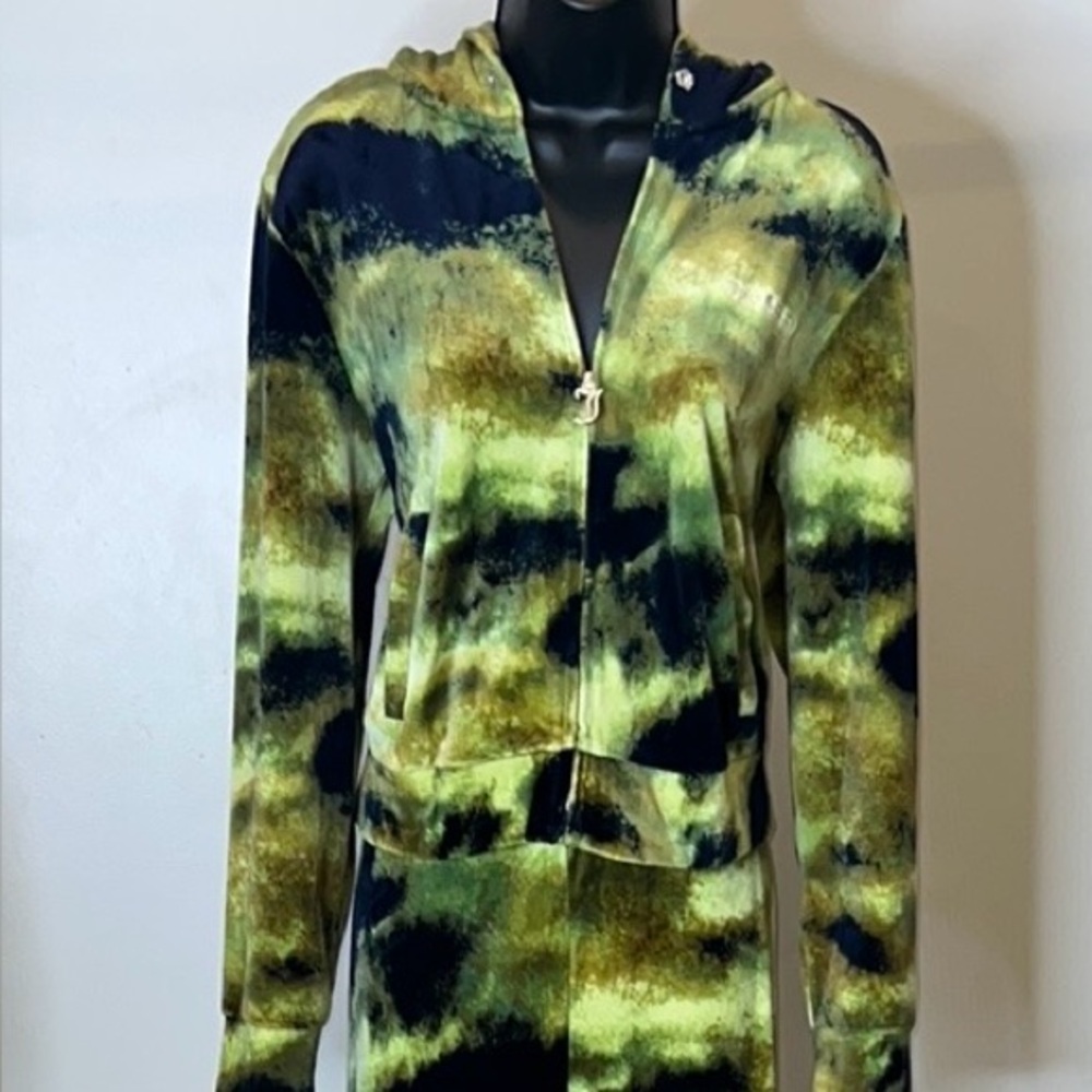 (Juicy Couture Authentic Velour Jumpsuit) Tie-Dye Hoodie and Pants Set